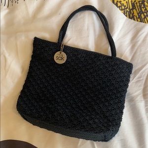 The Sak Small Black Crochet Tote Bag